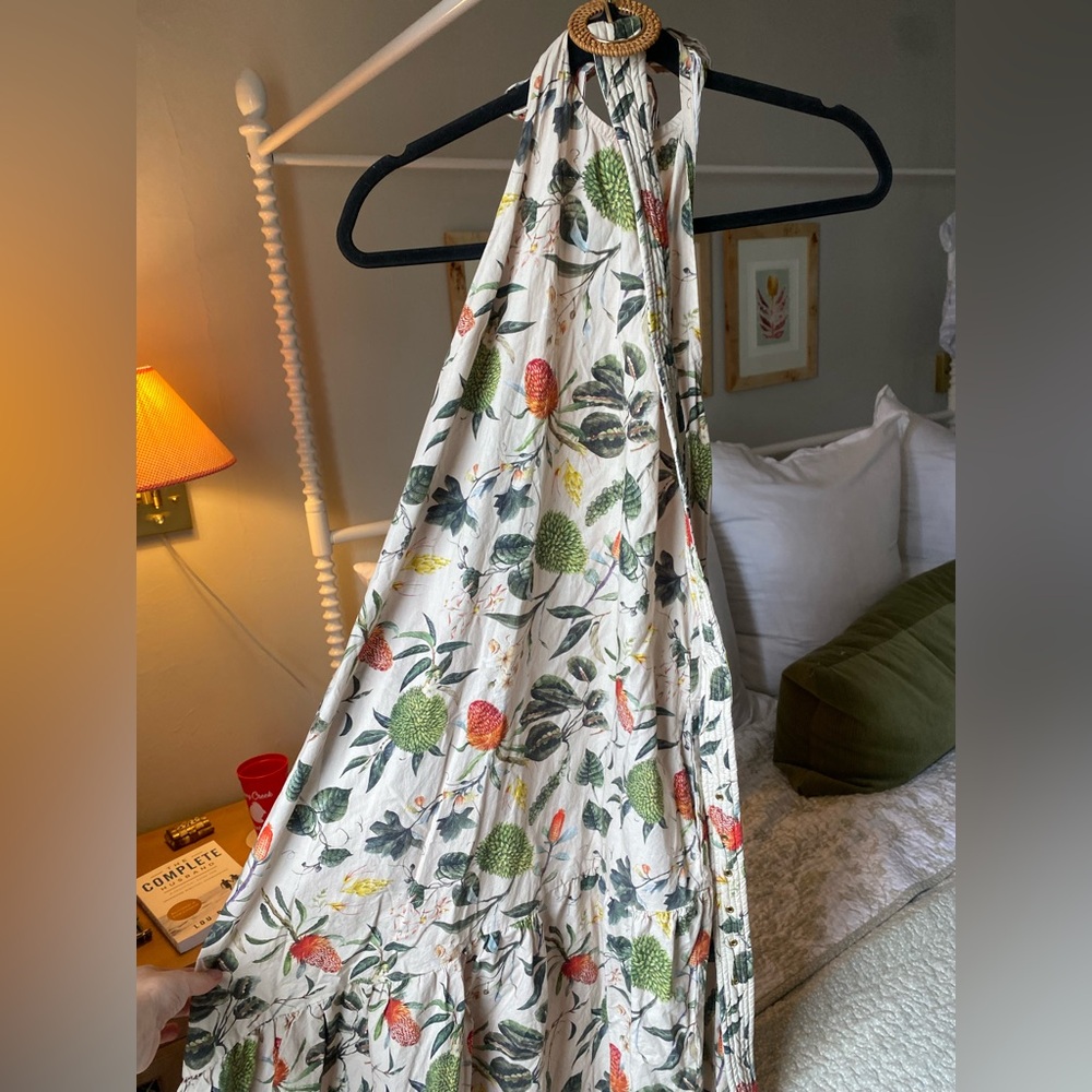 Olivia James floral halter dress with belt